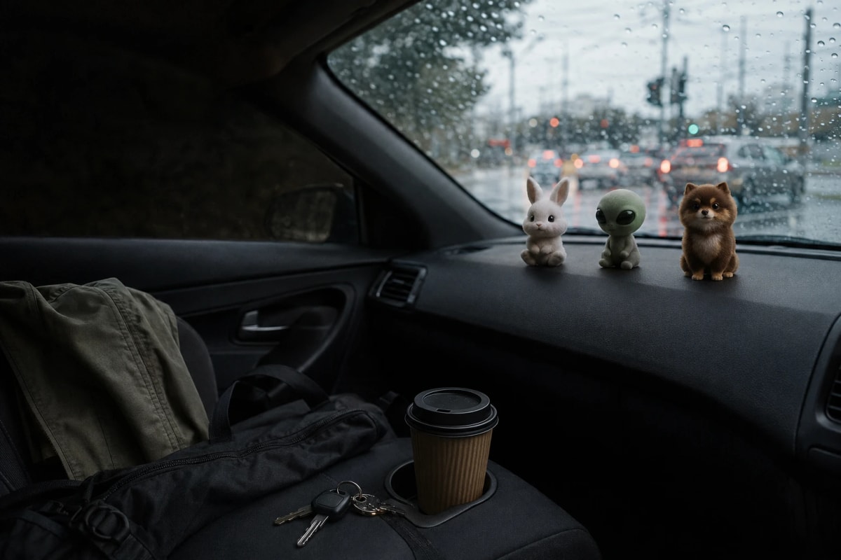 Talking to Vera from the car on a Melbourne morning
